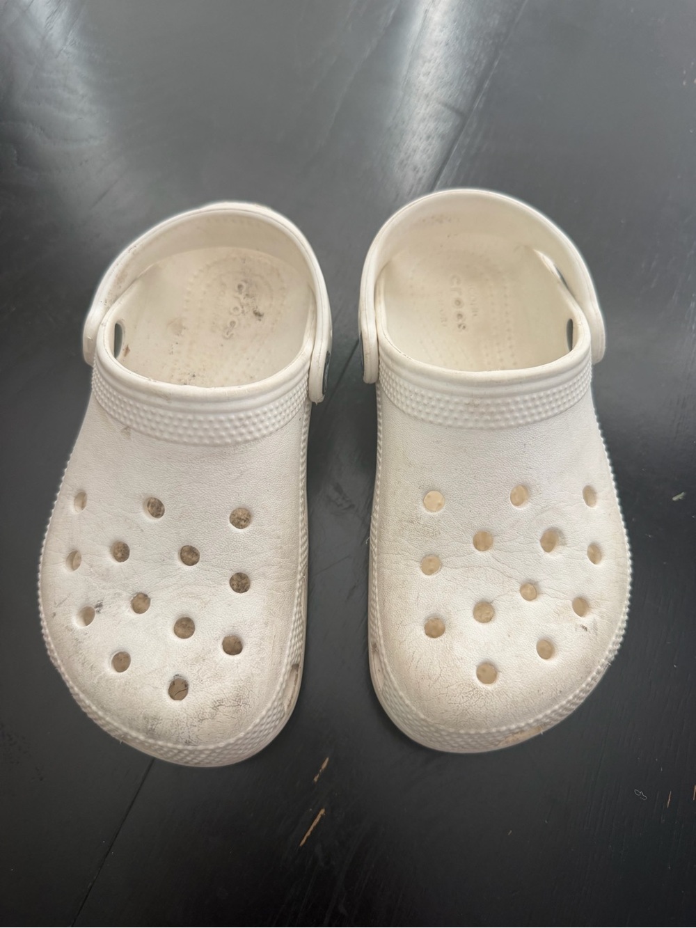 CROCS Kids White Classic Clog-Style Sandals